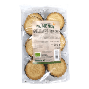 Galletas Fondo de Chocolate Bio 300gr Gumendi, ecológicas y deliciosas, con chocolate bio de alta calidad. Un dulce saludable para cualquier momento del día.