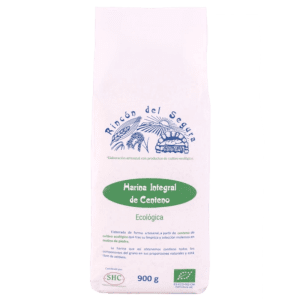 Harina de Centeno Integral Ecológica 500g Rincón del Segura, perfecta para panes y repostería saludable, rica en fibra y minerales.