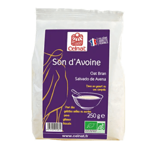 Salvado de Avena Ecológico Bio 500gr Celnat, fuente natural de fibra soluble, ideal para mejorar la digestión, reducir el colesterol y mantener una alimentación saludable.