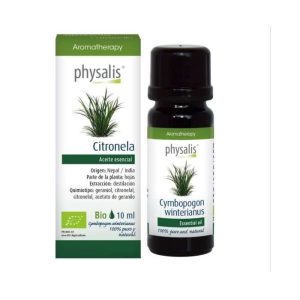 Aceite Esencial de Citronela Ecológico Bio 10ml Physalis – Ideal para aromaterapia, masaje y cuidado personal natural.