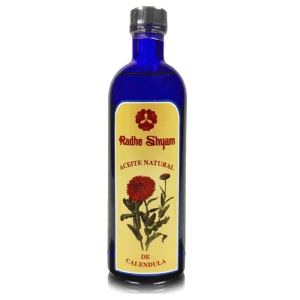 Aceite Natural de Caléndula Ecológico Bio 200ml Radhe Shyam: Hidratación profunda y propiedades regeneradoras para piel seca e irritada, con ingredientes ecológicos y bio.