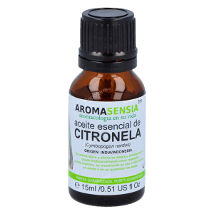 Aceite Esencial de Citronela Ecológico Bio 15ml Aromasensia – Repelente natural y refrescante para la piel y el ambiente.