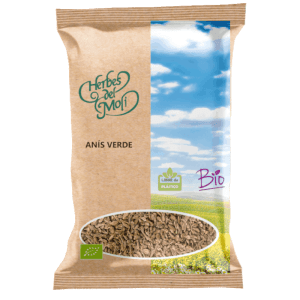 Anís Verde Bio 70gr de Herbes del Molí: especia ecológica para mejorar la digestión, el bienestar y la respiración, disponible en Equitanea.