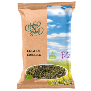 Cola de Caballo Menor Planta Ecológica Bio 30gr de Herbes del Molí: planta medicinal ecológica que apoya la salud diurética, la piel, cabello y uñas, disponible en Equitanea.