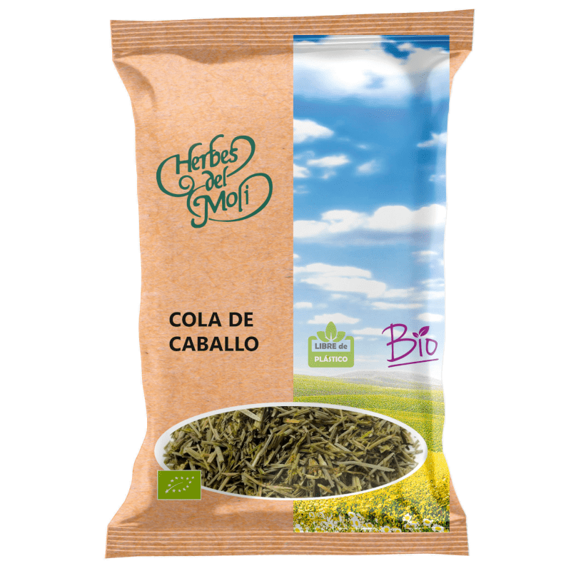 Cola de Caballo Menor Planta Ecológica Bio 30gr de Herbes del Molí: planta medicinal ecológica que apoya la salud diurética, la piel, cabello y uñas, disponible en Equitanea.