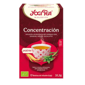 Concentración Ecológica Bio 30gr 17 Bolsitas de Yoga Tea, infusión natural para mejorar la concentración, energía y enfoque. Producto ecológico disponible en Equitanea.