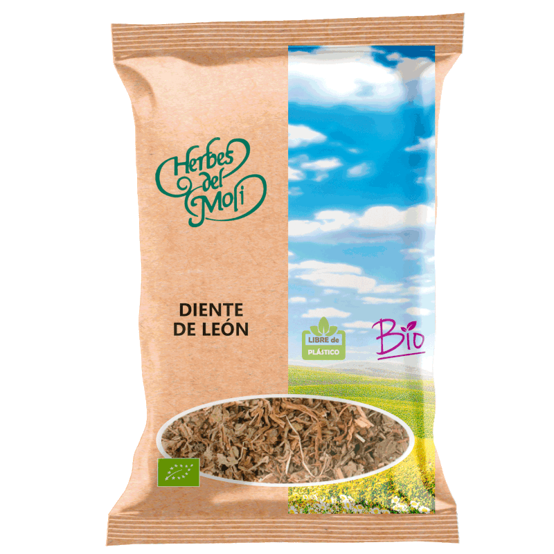 Envase de Diente de León Planta Ecológico Bio 30gr de Herbes del Molí, producto natural para infusión y apoyo digestivo.