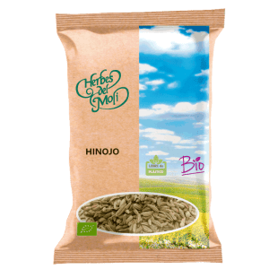 Envase de Hinojo Ecológico Bio de Herbes del Molí, con sabor anisado y propiedades digestivas, disponible en Equitanea.