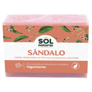 Jabón de Sándalo Ecológico Bio 100g – Jabón natural con aceite de coco y sándalo, ideal para piel seca y sensible.