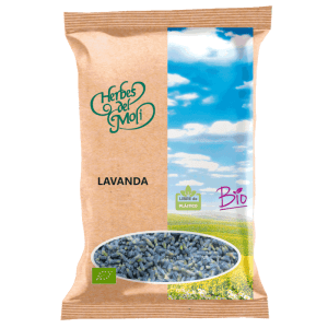 Envase de Lavanda Ecológica Bio 45g de Herbes del Molí, flores secas de lavanda para infusión, disponible en Equitanea.