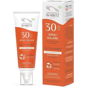 Spray Solar Alga Marina Alta Protección Ecológico Bio 30 SPF 100ml Laboratorios de Biarritz: Protección solar eficaz y natural con alga marina, ideal para pieles sensibles.