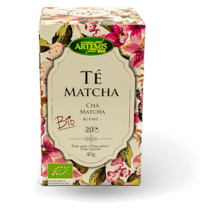 Caja de Té Matcha Ecológico Bio 40g 20 Bolsitas de Artemis, con ingredientes 100% ecológicos. ¡A la venta en Equitanea!