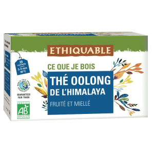 Té Oolong Himalaya Ecológico Bio 30gr 20 Bolsitas Ethiquable, ideal para disfrutar de una infusión suave y refrescante.