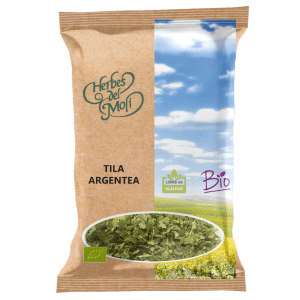 Tila Argentea Ecológica Bio 25g de Herbes del Molí, perfecta para una infusión relajante y saludable, disponible en Equitanea.