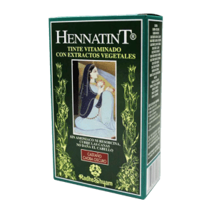 Tinte para Pelo Castaño Caoba Oscuro Ecológico Bio Orgánico Sin Amoniaco HennaTint Radhe Shyam: Color natural y brillante con henna y extractos orgánicos. Ideal para cobertura de canas.