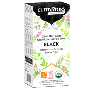 Tinte Ecológico para el Pelo Negro Orgánico Comercio Justo 100gr Cultivators: Color negro natural con ingredientes orgánicos y sin químicos. Ideal para un cabello brillante y saludable.
